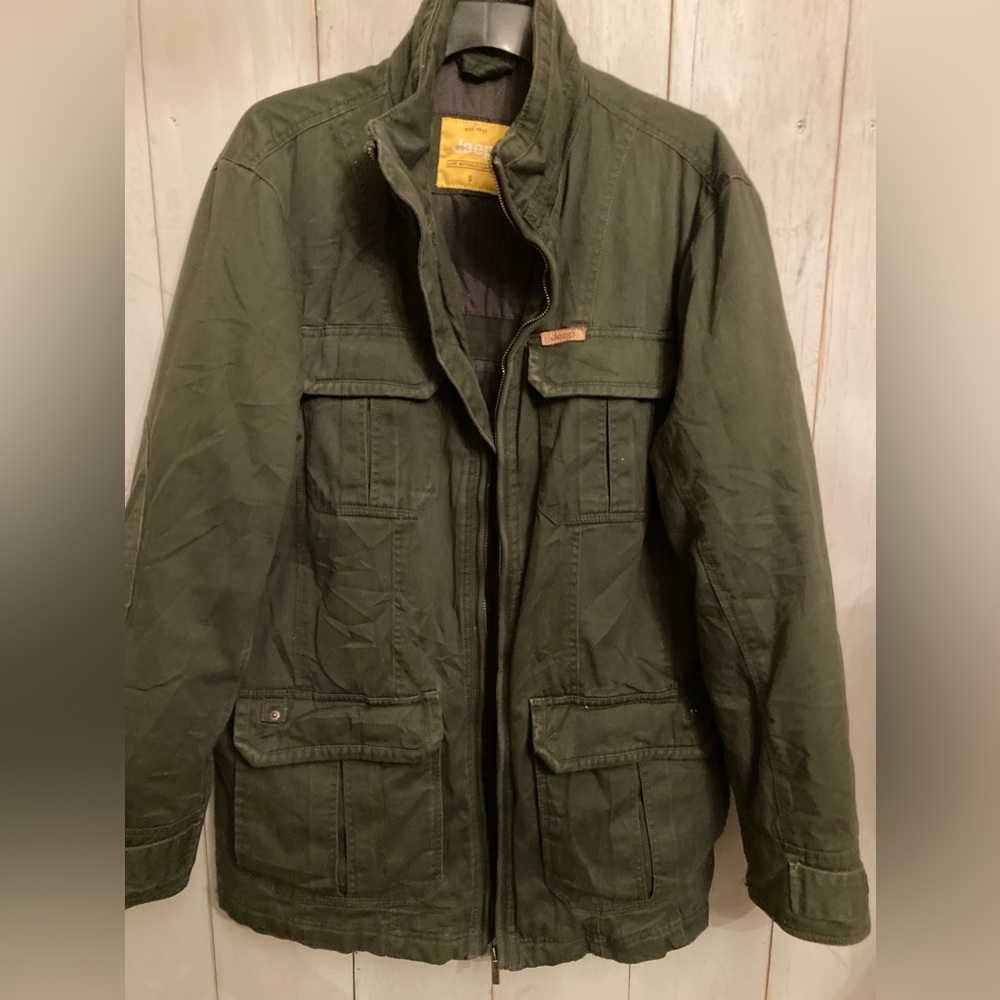 Vintage Jeep Utility Men's‎ Olive Green Heavy Parka Jacket - Size SM